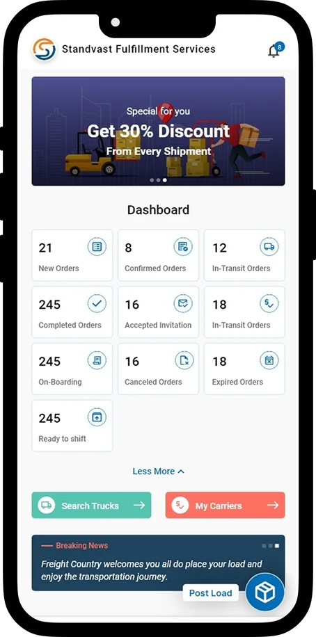 Freight Country driver app screen 1
